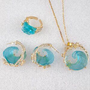 Cute Ocean Wave Jewelry Set